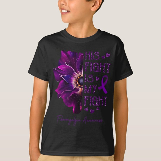 T-shirt Le combat est mon combat Anémone Fleur Fibromyalgi (Devant)