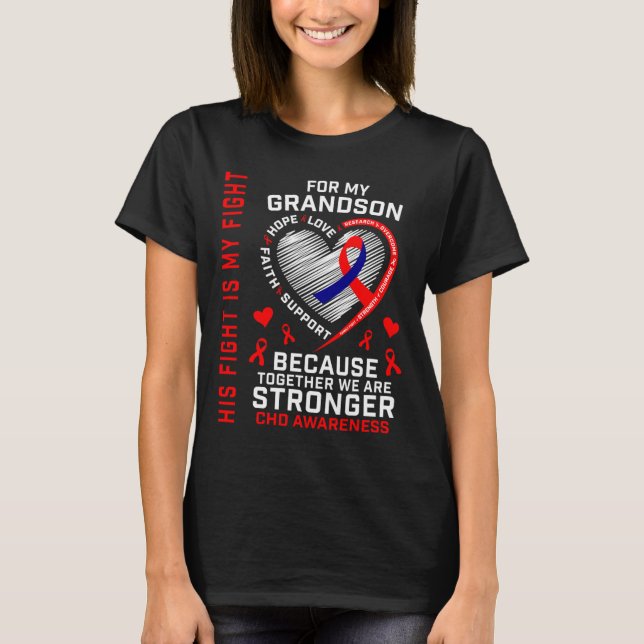 T-shirt Le combat est mon grand-fils combat Conscience de  (Devant)