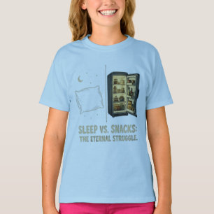 T-shirt Le Combat Éternel entre Sommeil et Snacks