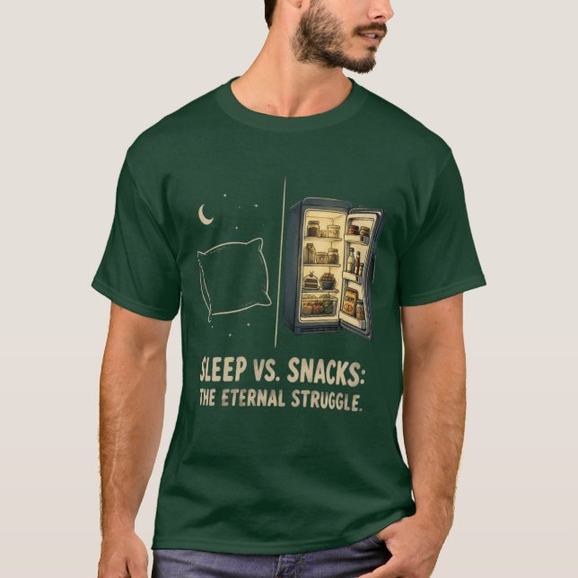 T-shirt Le Combat Éternel Sommeil Vs Snacks (Devant)