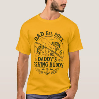 T-shirt Le compagnon de pêche de papa personnalisé Année d