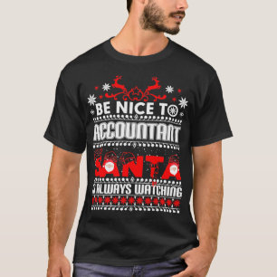 T-shirt Le comptable Père Noël regarde toujours Noël laid