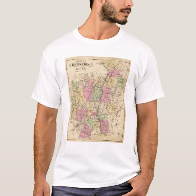 T-shirt Le comté de Kennebec, Maine (Devant)