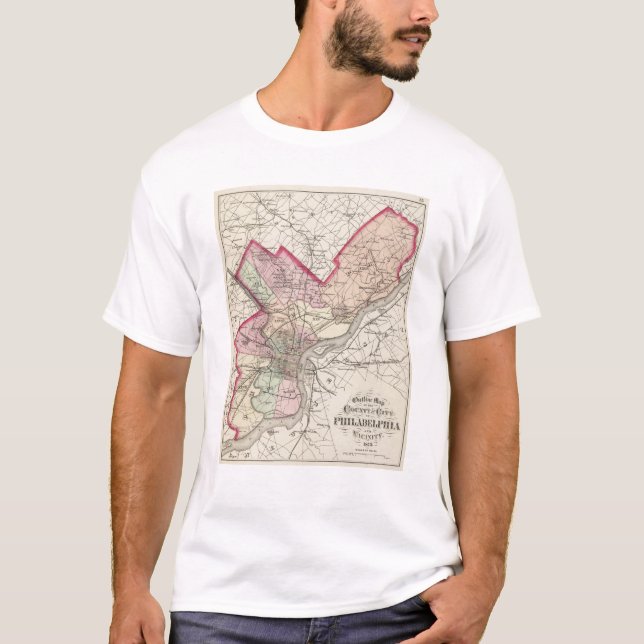 T-shirt Le comté de Philadelphia, ville (Devant)