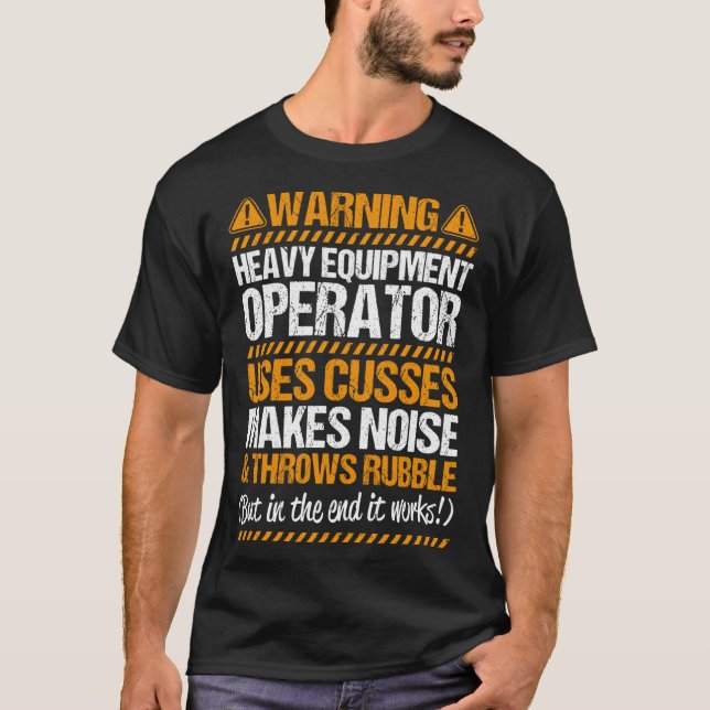 T-shirt Le conducteur de l'excavateur lance la rouble Équi (Devant)