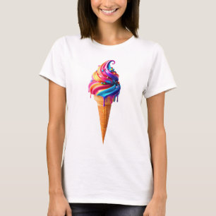 T-shirt Le cône de glace classique vibrant de SlipperyJoe'