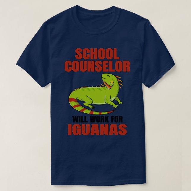 T-shirt Le Conseiller Scolaire Travaillera Pour Les Iguana (Design devant)