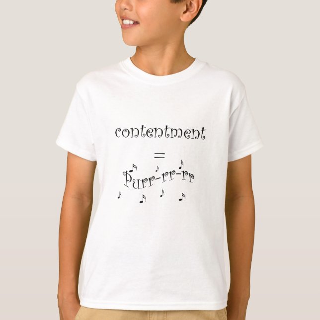 T-shirt le contenu est égal à purr avec des notes musicale (Devant)