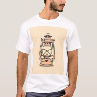 T-shirt Le contour d'une lampe traditionnelle à kérosène, 