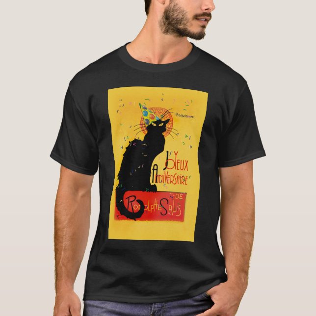 T-shirt Le Conversation Noir - Joyeux Anniversaire (Devant)
