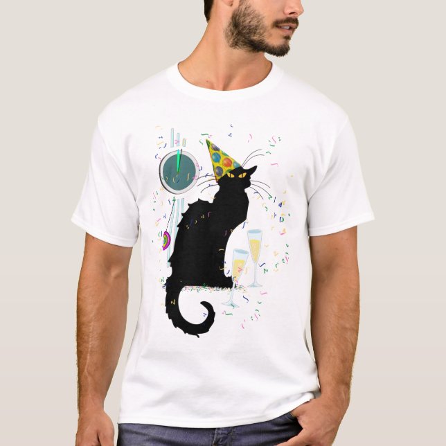 T-shirt Le Conversation Noir Nouvel An (Devant)