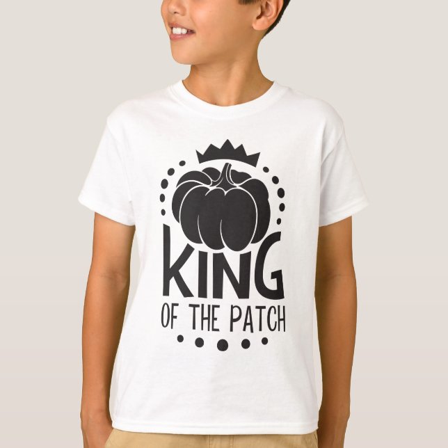 T-shirt Le cool noir et blanc roi du Patch Kid's (Devant)