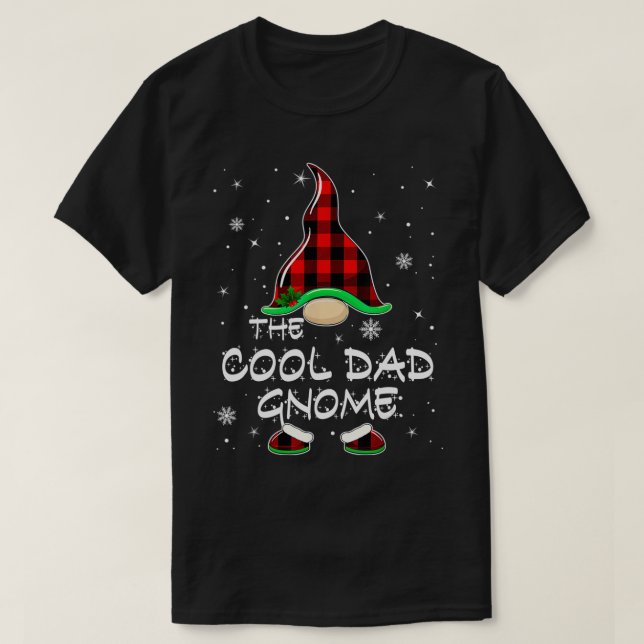 T-shirt Le Cool Papa Gnome Buffalo A Plaid Matching Family (Design devant)