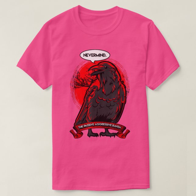 T-shirt Le Corbeau agressif passif NÉVERMINENT (Design devant)