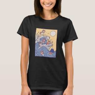 T-shirt Le Corgi de la Vague de Surf Kanagawa Grande Vague