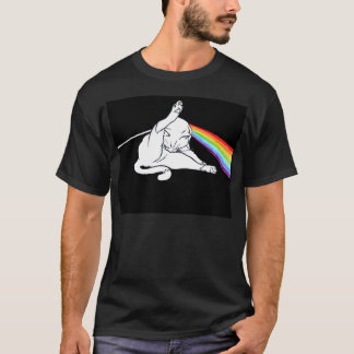 T-shirt le côté en noir du chat