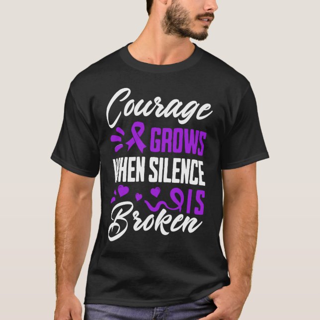 T-shirt Le Courage Augmente Quand Le Silence Est Brisé (Devant)