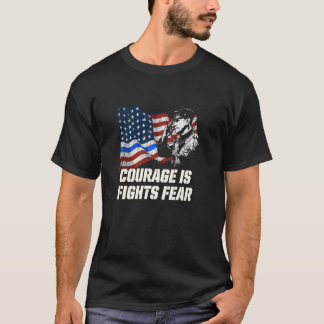 T-shirt Le courage combat la peur Police Officier Policier