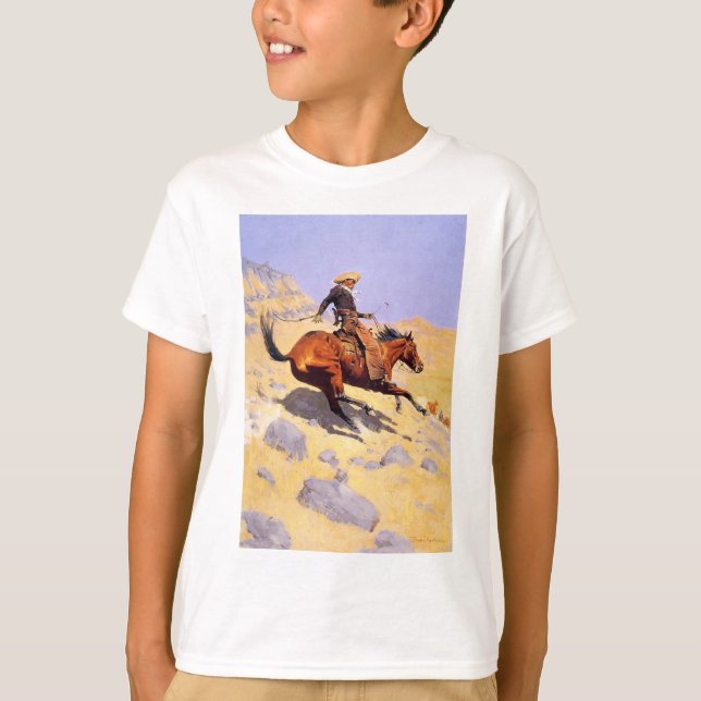 T-shirt Le Cowboy (par Frederic Remington) (Devant)