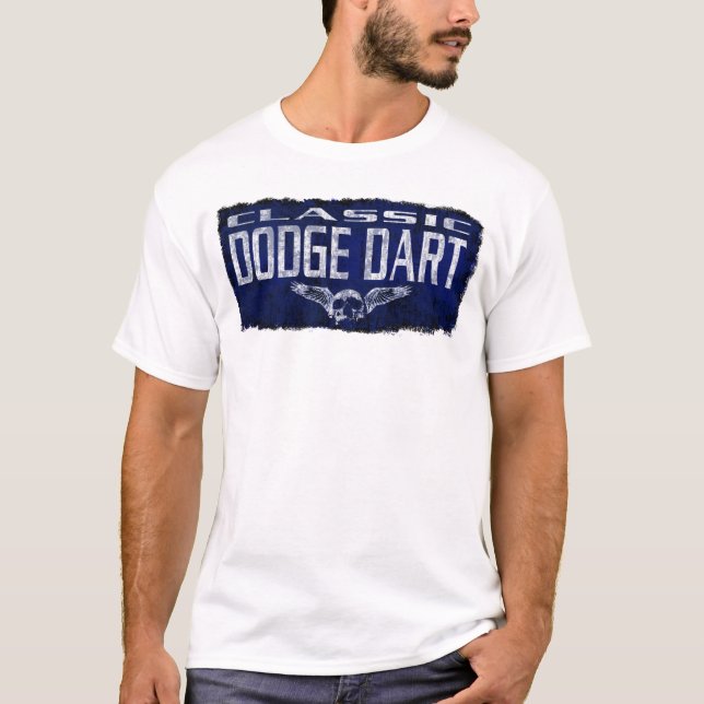 T-shirt Le crâne à ailes par classique bleu de dard de (Devant)