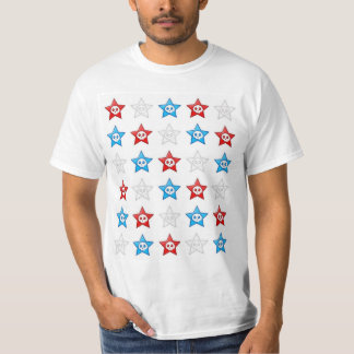 T-shirt Le crâne blanc et bleu rouge tient le premier rôle