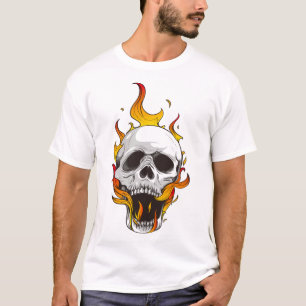 T-shirt le crâne brûlant