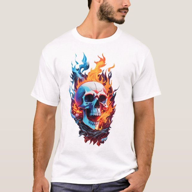 T-shirt Le crâne brûlant (Devant)