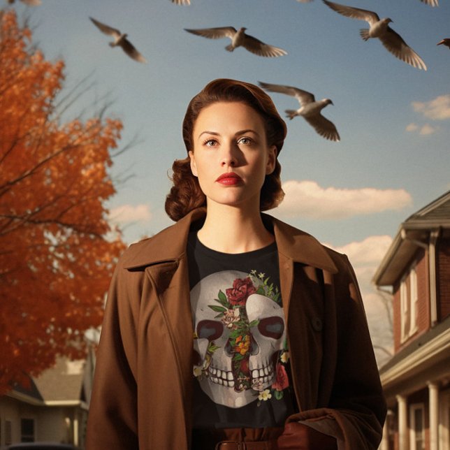 T-shirt Le Crâne Brûle De Fleurs (Créateur téléchargé)