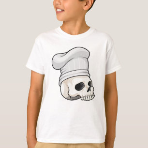 T-shirt Le crâne cuisiné avec le casquette chef
