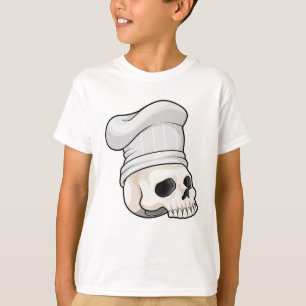 T-shirt Le crâne cuisiné avec le casquette chef