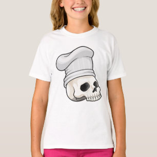 T-shirt Le crâne cuisiné avec le casquette chef
