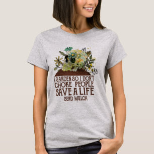 T-shirt Le crâne dans le jardin Je n'étouffe pas les gens 