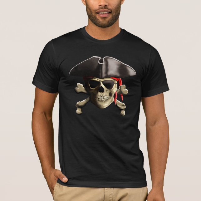 T-shirt Le crâne du Jolly roger pirate (Devant)