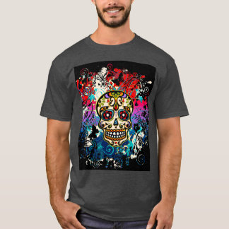 T-shirt Le crâne mexicain, le crâne à sucre, jour des mort