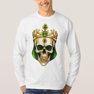 T-shirt Le crâne roi vert avec une couronne juive