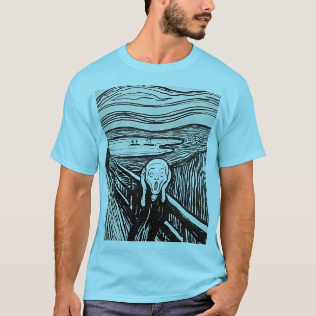 T-shirt Le cri Edvard Munch Blue Horizon (Devant)