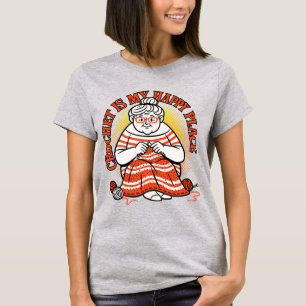 T-shirt Le Crochet Est Mon Endroit Heureux – Grand-mère Jo
