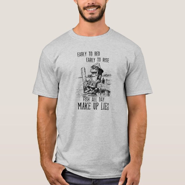 T-shirt Le cru de pêche allé tôt à enfoncer composent des (Devant)