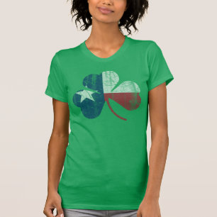T-shirt Le cru de shamrock de drapeau du Texas d'Irlandais