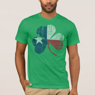 T-shirt Le cru patriotique de shamrock de drapeau du Texas
