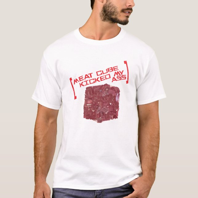 T-shirt Le cube en viande a donné un coup de pied le mon… (Devant)