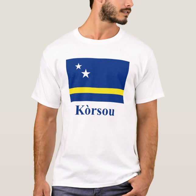 T-shirt Le Curaçao diminuent avec le nom dans Papiamento (Devant)