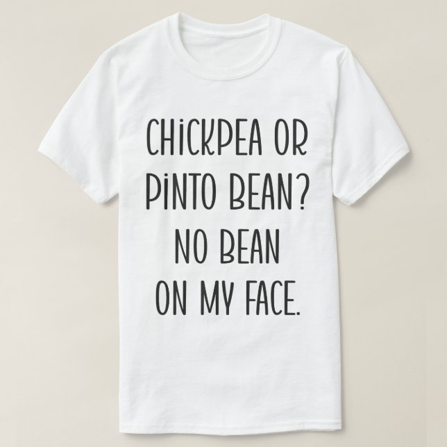 T-shirt Le curieux Coque des pois chiches et des haricots  (Design devant)