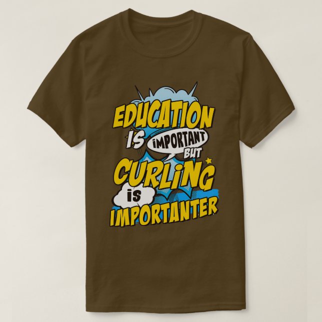T-shirt Le curling est important (Design devant)