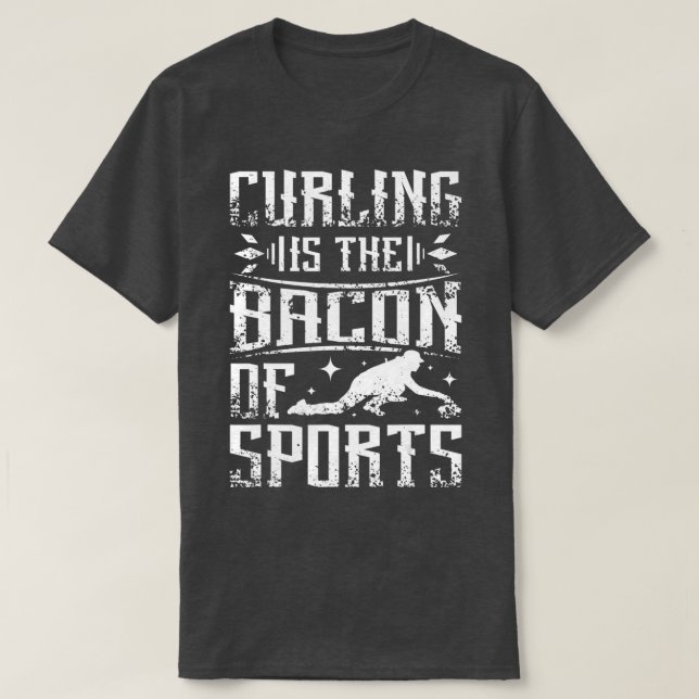 T-shirt Le curling est le bacon du sport (Design devant)