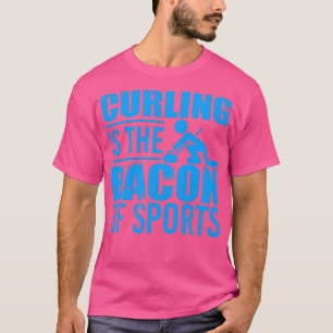 T-shirt Le Curling Est Le Bacon Du Sport En Bleu Démangé