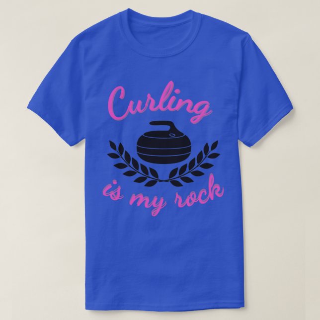 T-shirt Le curling est mon rocher (Design devant)