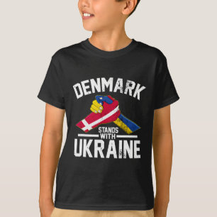 T-shirt Le Danemark soutient l'Ukraine Drapeau ukrainien d