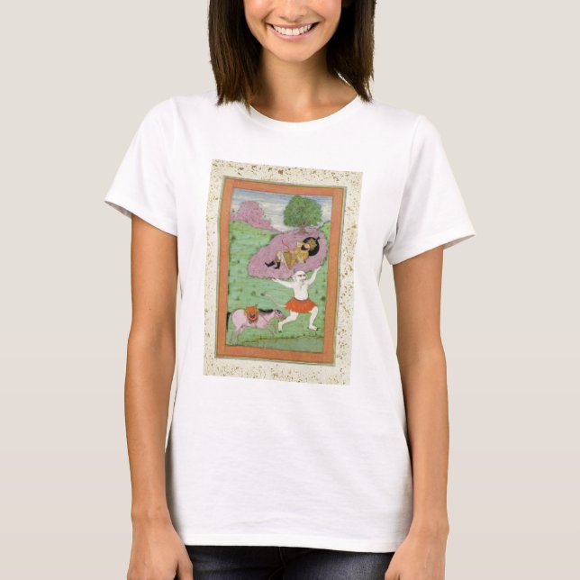 T-shirt Le démon blanc qui porte le Rustam endormi, (Devant)
