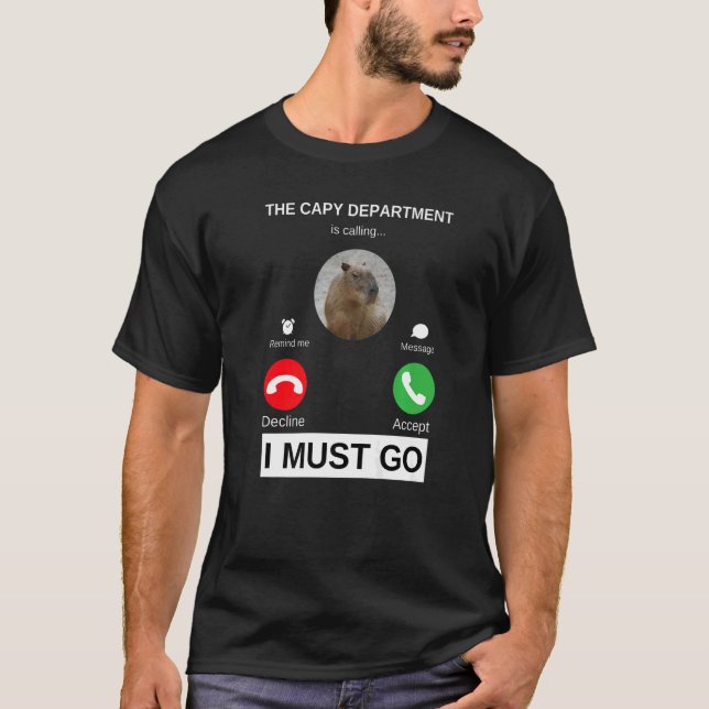 T-shirt Le département de Capybara appelle Capy Pulls Up (Devant)